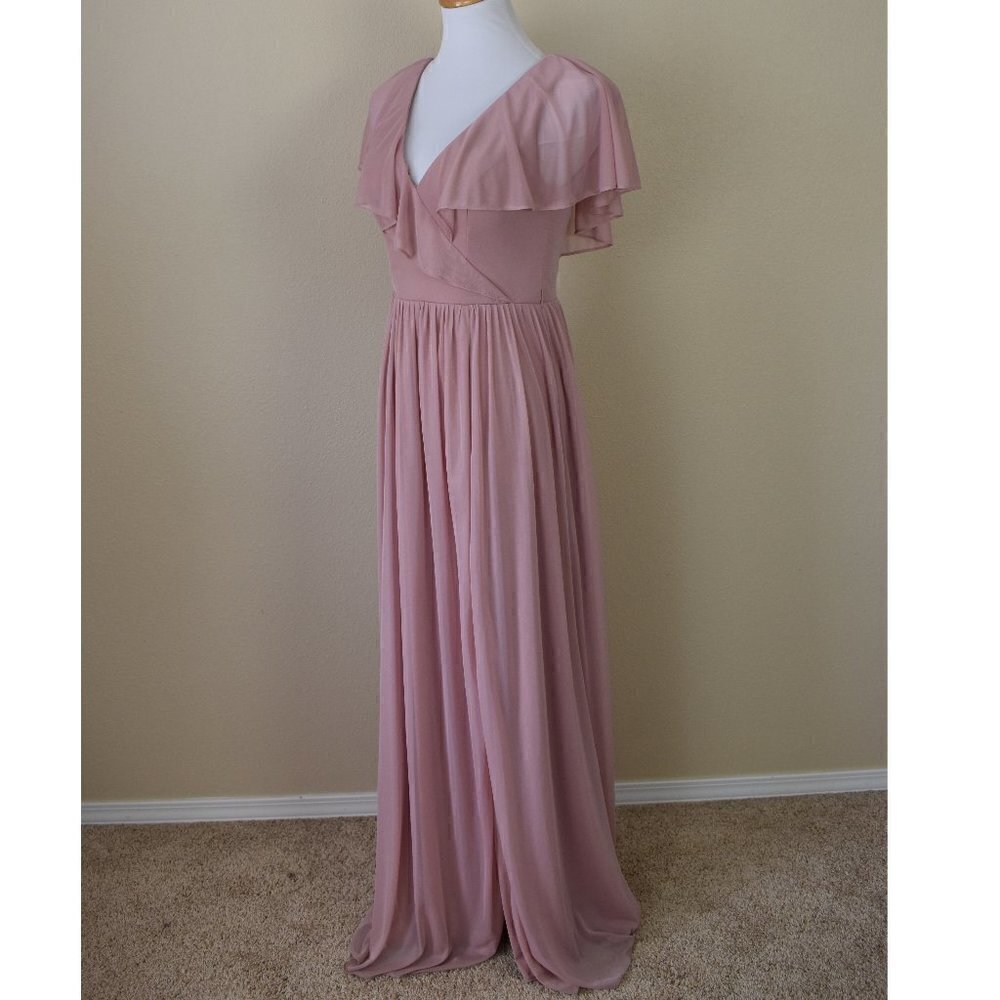 Azazie Vintage Mauve Jael Mesh Dress 6 - Picture 3 of 8